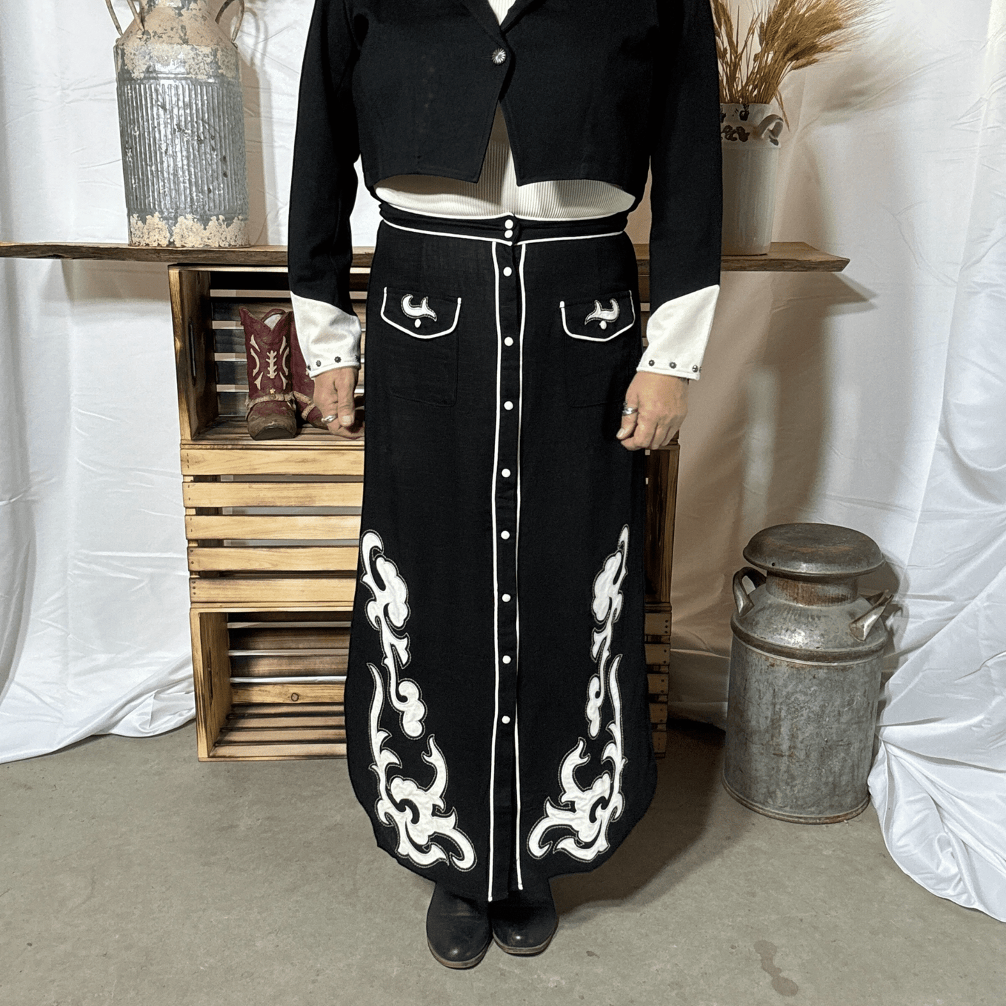 Midnight Stitch Skirt - Dirt Roads and Dreams Western Boutique