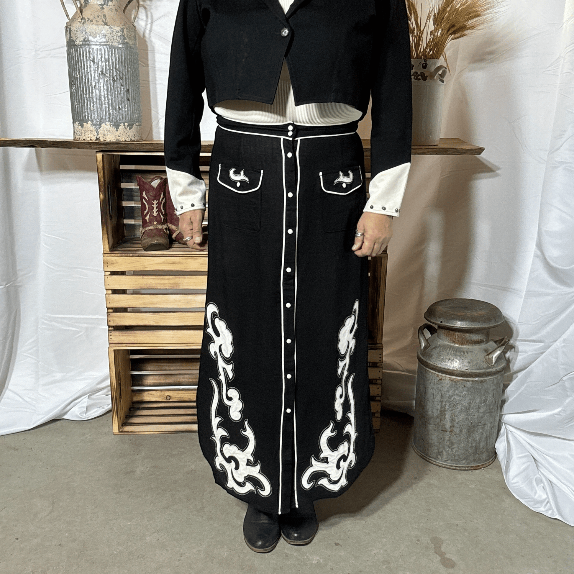 Midnight Stitch Skirt - Dirt Roads and Dreams Western Boutique