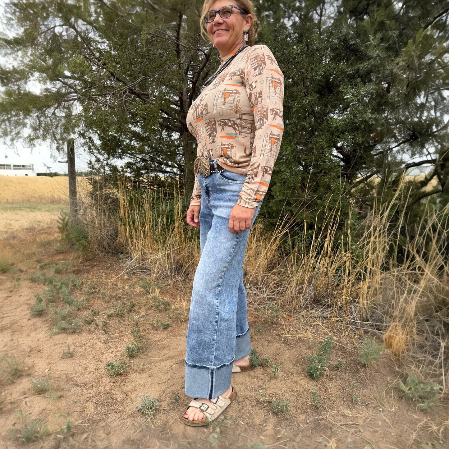 Mineral Washed Cuffed Jeans - Dirt Roads and Dreams Western Boutique
