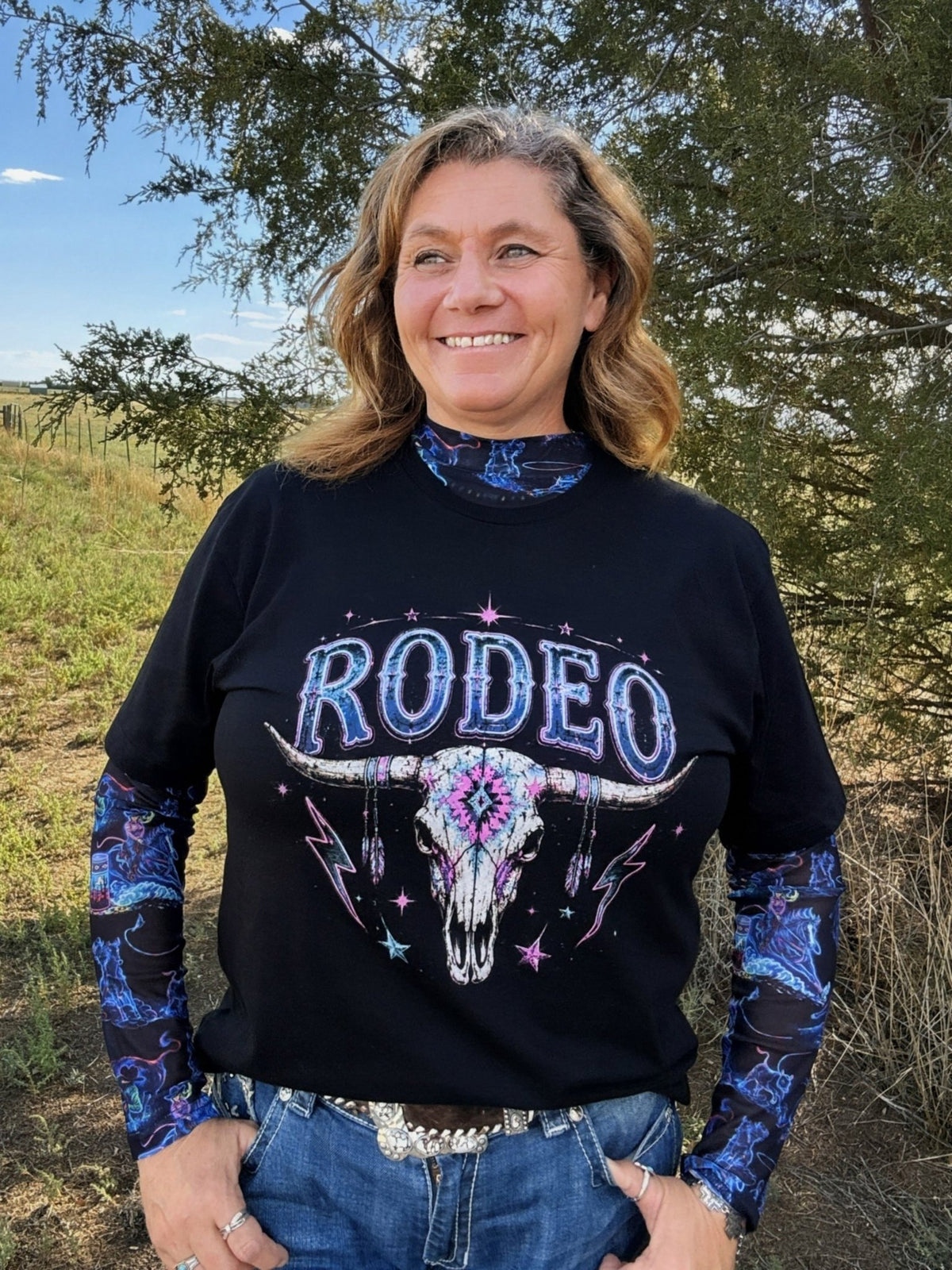 Neon Rodeo Road Tee - Dirt Roads and Dreams Western Boutique