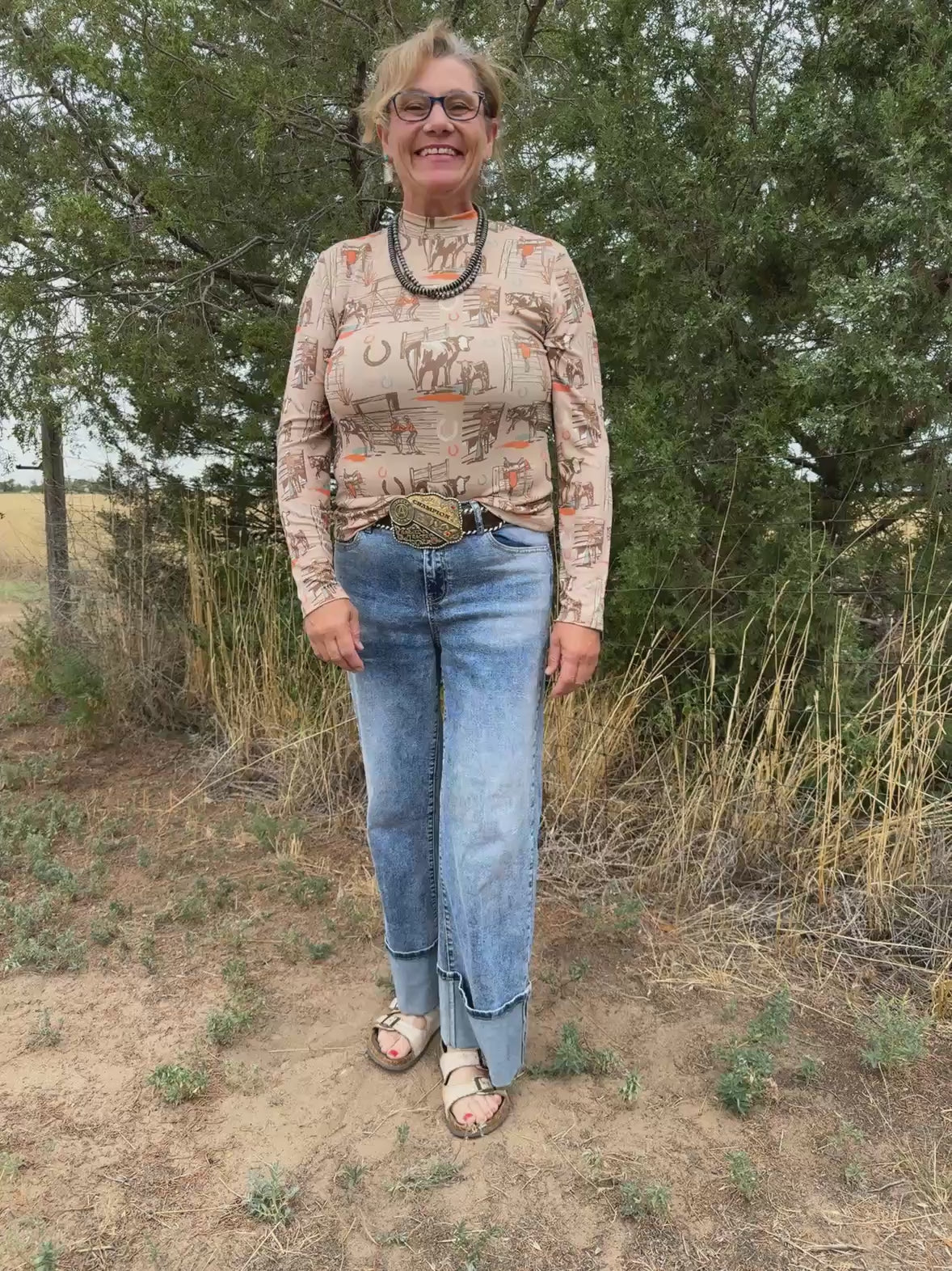video of the Mineral Washed Cuffed Jeans describing the fit