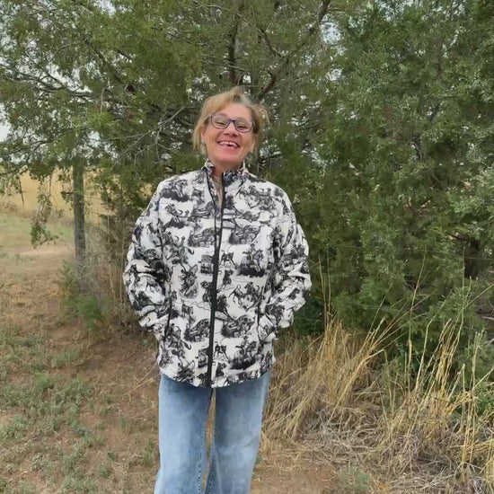 video of Life is a Rodeo Jacket describing fit