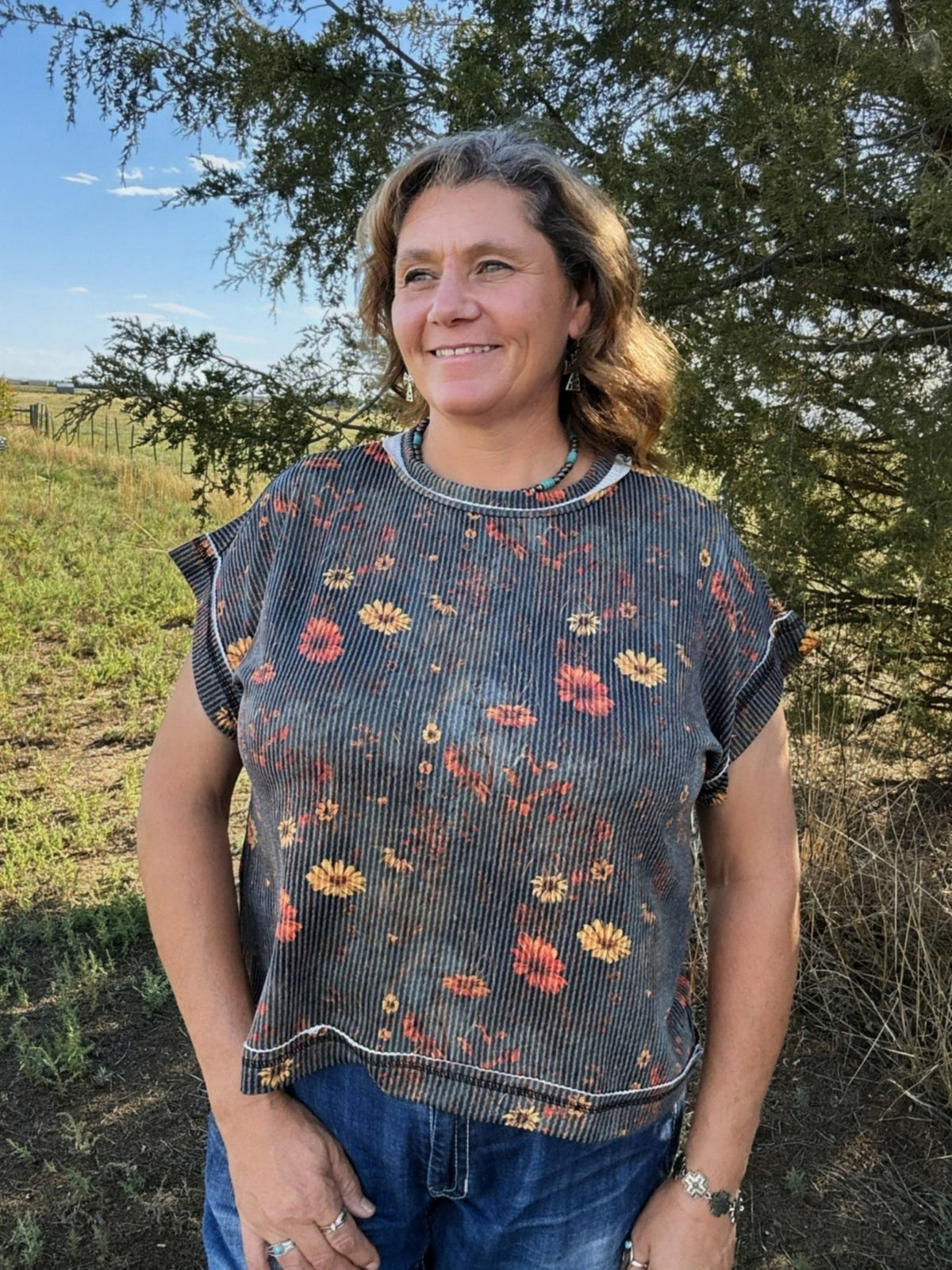 Rust Bloom Top - Dirt Roads and Dreams Western Boutique