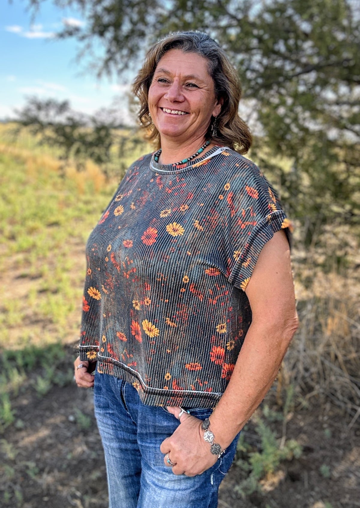 Rust Bloom Top - Dirt Roads and Dreams Western Boutique