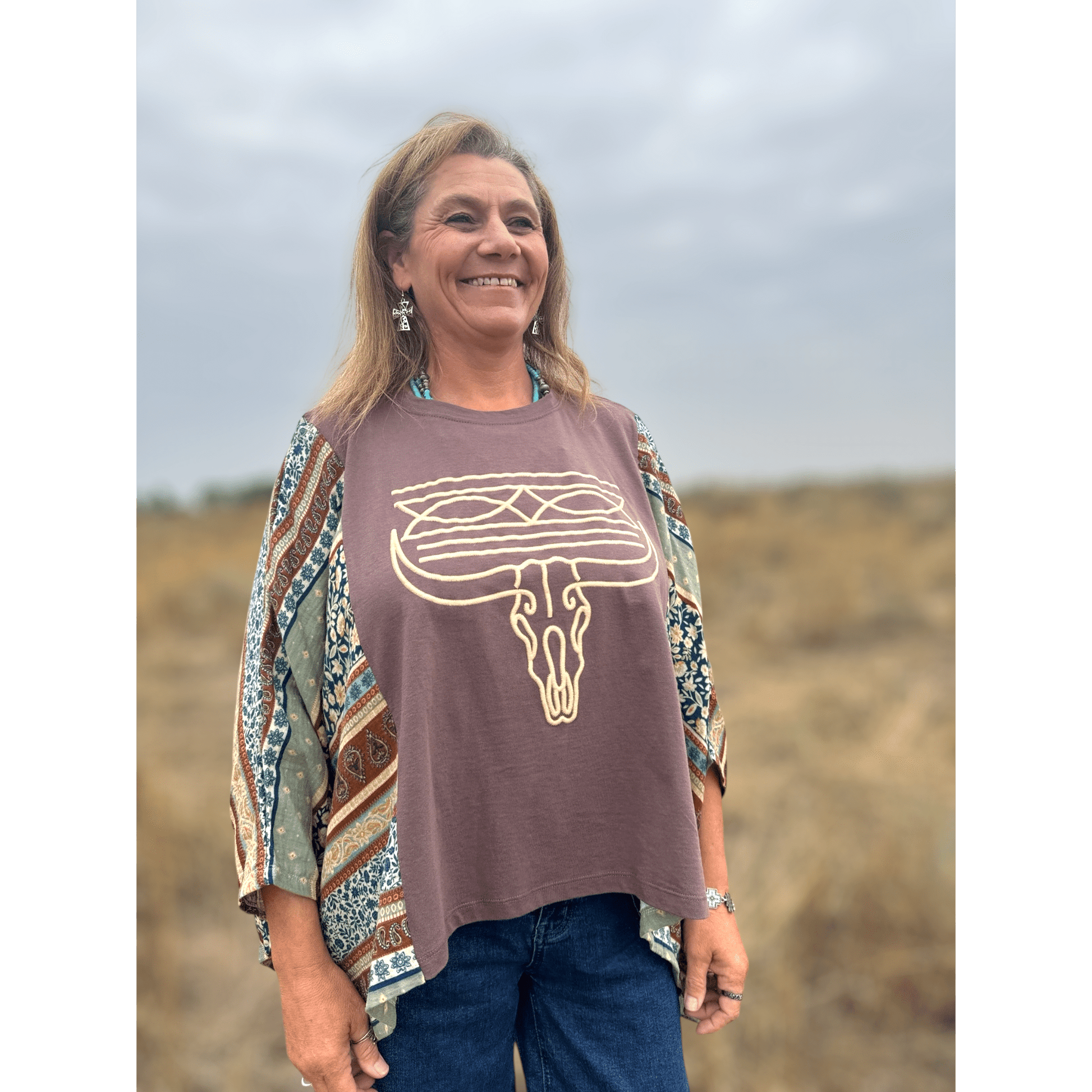 Rustic Trails Poncho Top - Dirt Roads and Dreams Western Boutique