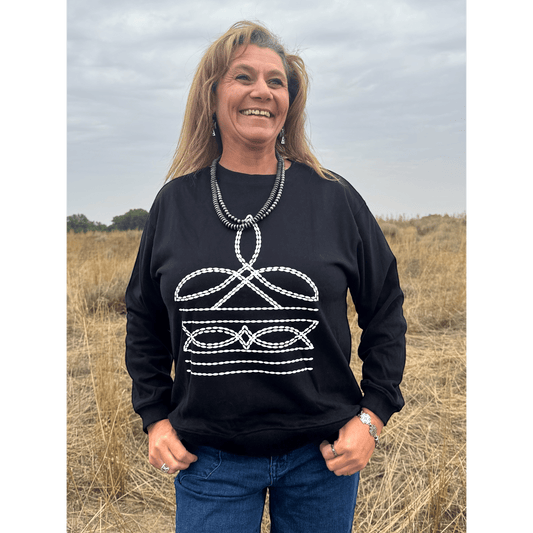 Stitched in Shadow Sweatshirt - Dirt Roads and Dreams Western Boutique