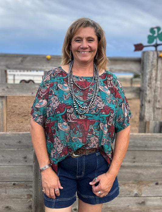 Stockyards and Longhorns Mesh - Dirt Roads and Dreams Western Boutique