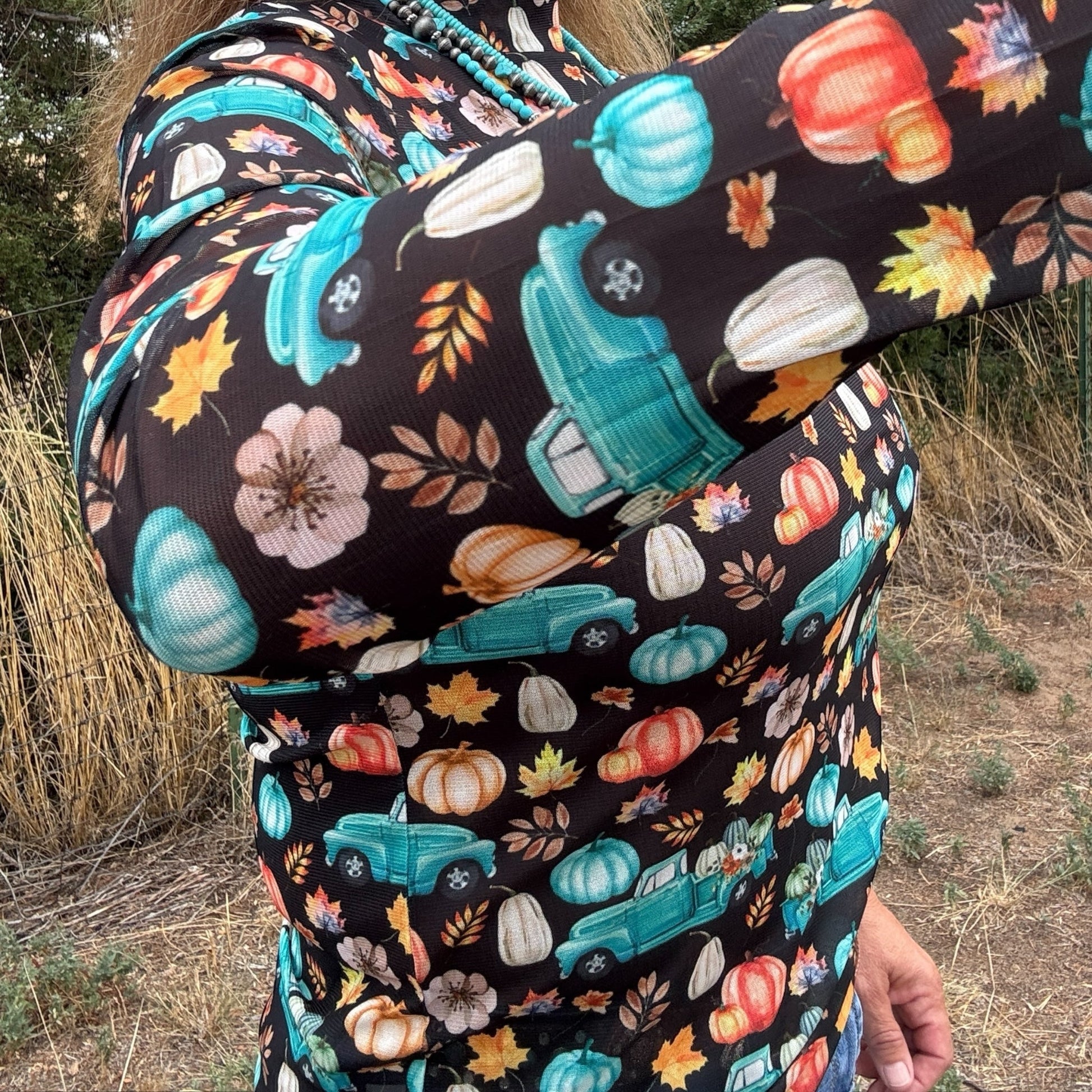 Take Me To The Pumpkin Patch Mesh Top - Dirt Roads and Dreams Western Boutique