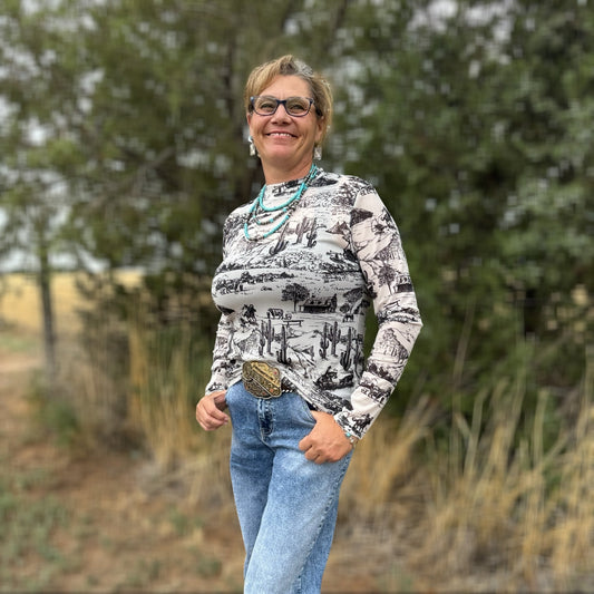 The Old Days Mesh Top - Dirt Roads and Dreams Western Boutique