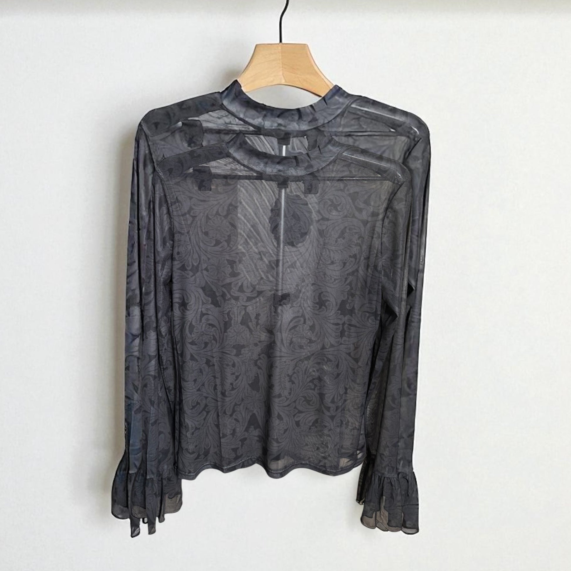 Tooled In Black Mesh Top - Dirt Roads and Dreams Western Boutique