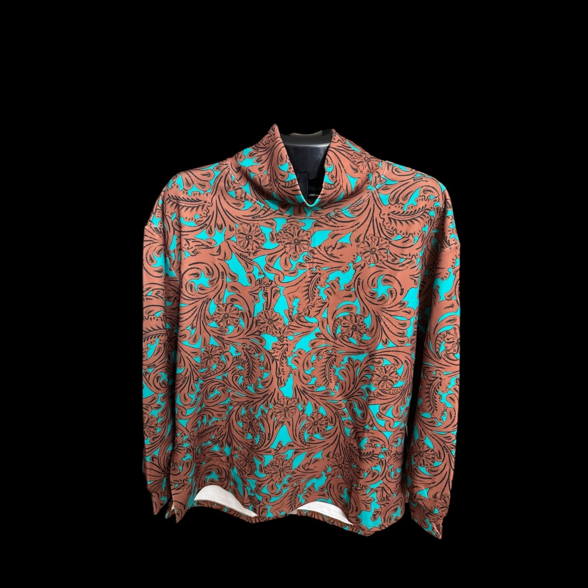 Turquoise Tooled Sweater - Dirt Roads and Dreams Western Boutique