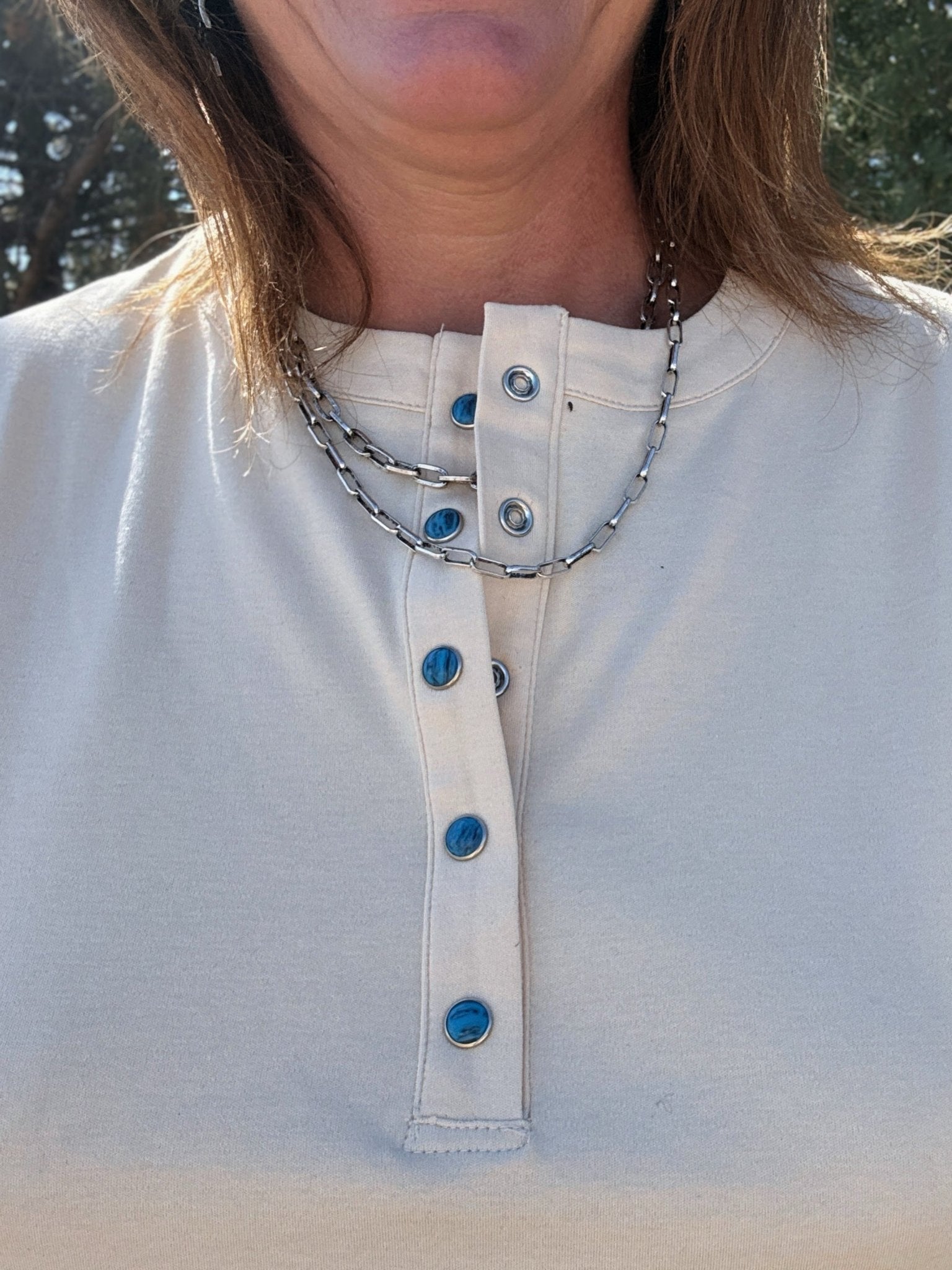Turquoise Trail Henley - Dirt Roads and Dreams Western Boutique