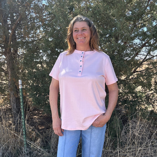 Turquoise Trail Henley - Dirt Roads and Dreams Western Boutique