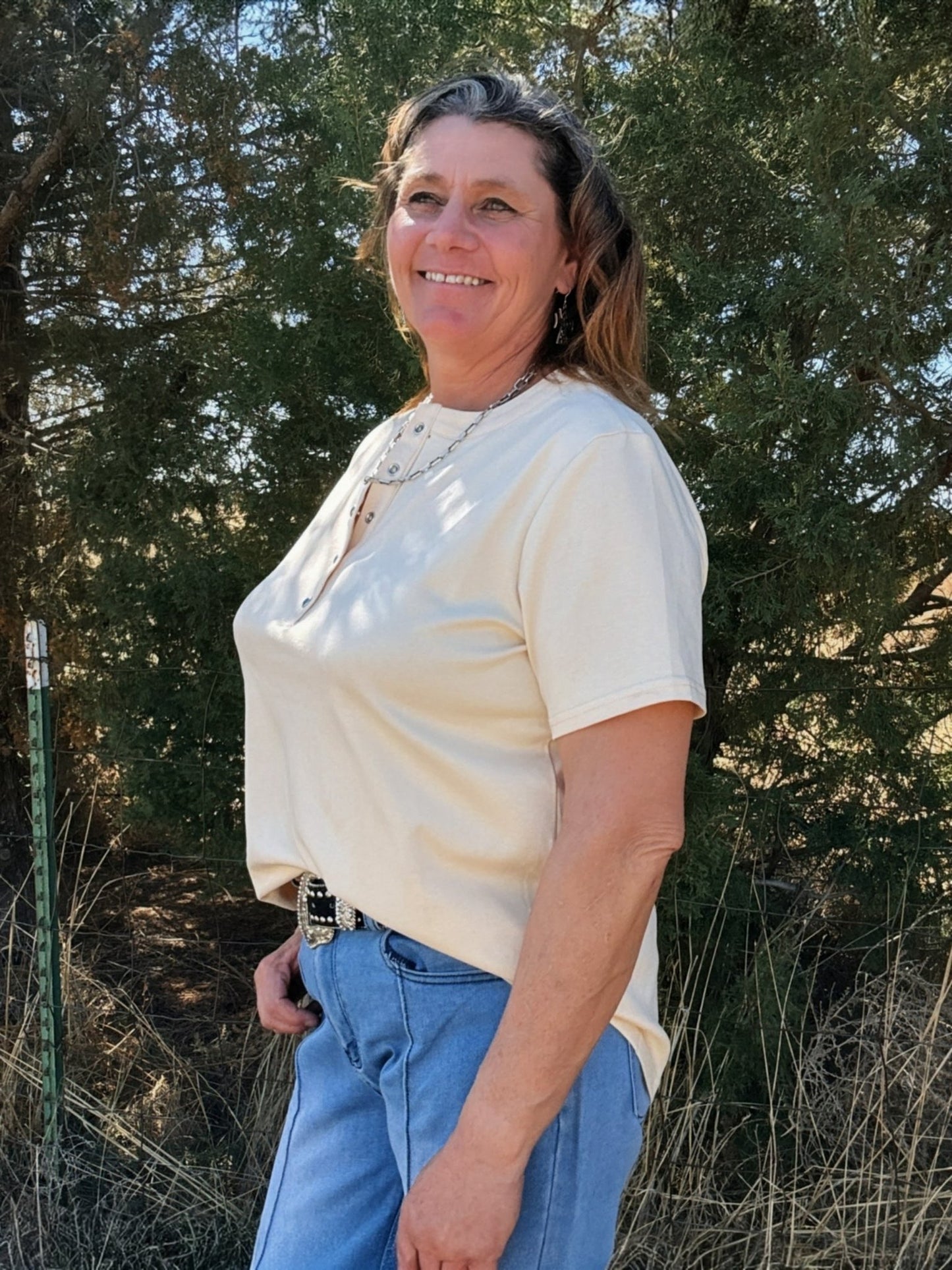 Turquoise Trail Henley - Dirt Roads and Dreams Western Boutique