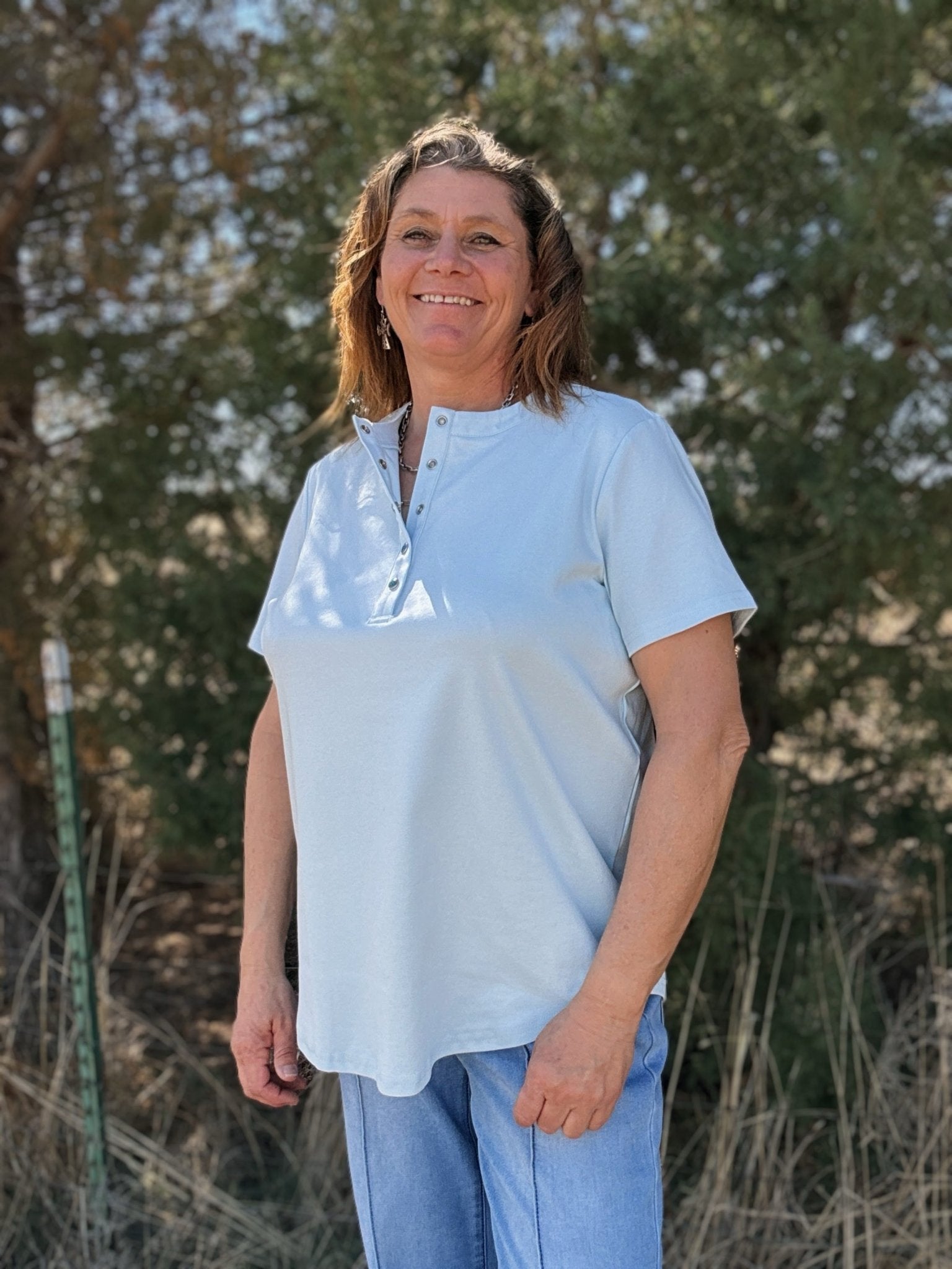 Turquoise Trail Henley - Dirt Roads and Dreams Western Boutique