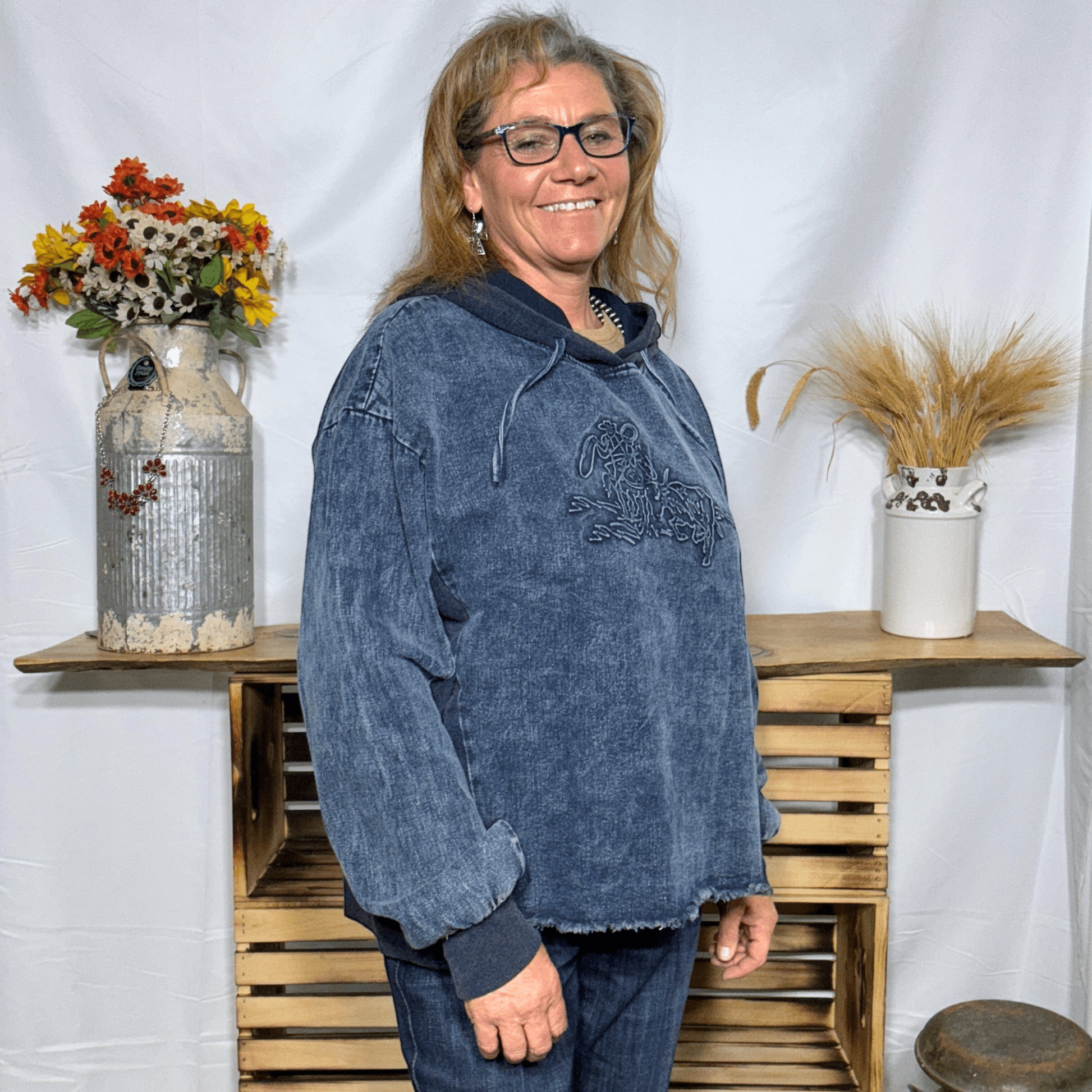 Urban Denim Hoodie 2.0 - Dirt Roads and Dreams Western Boutique