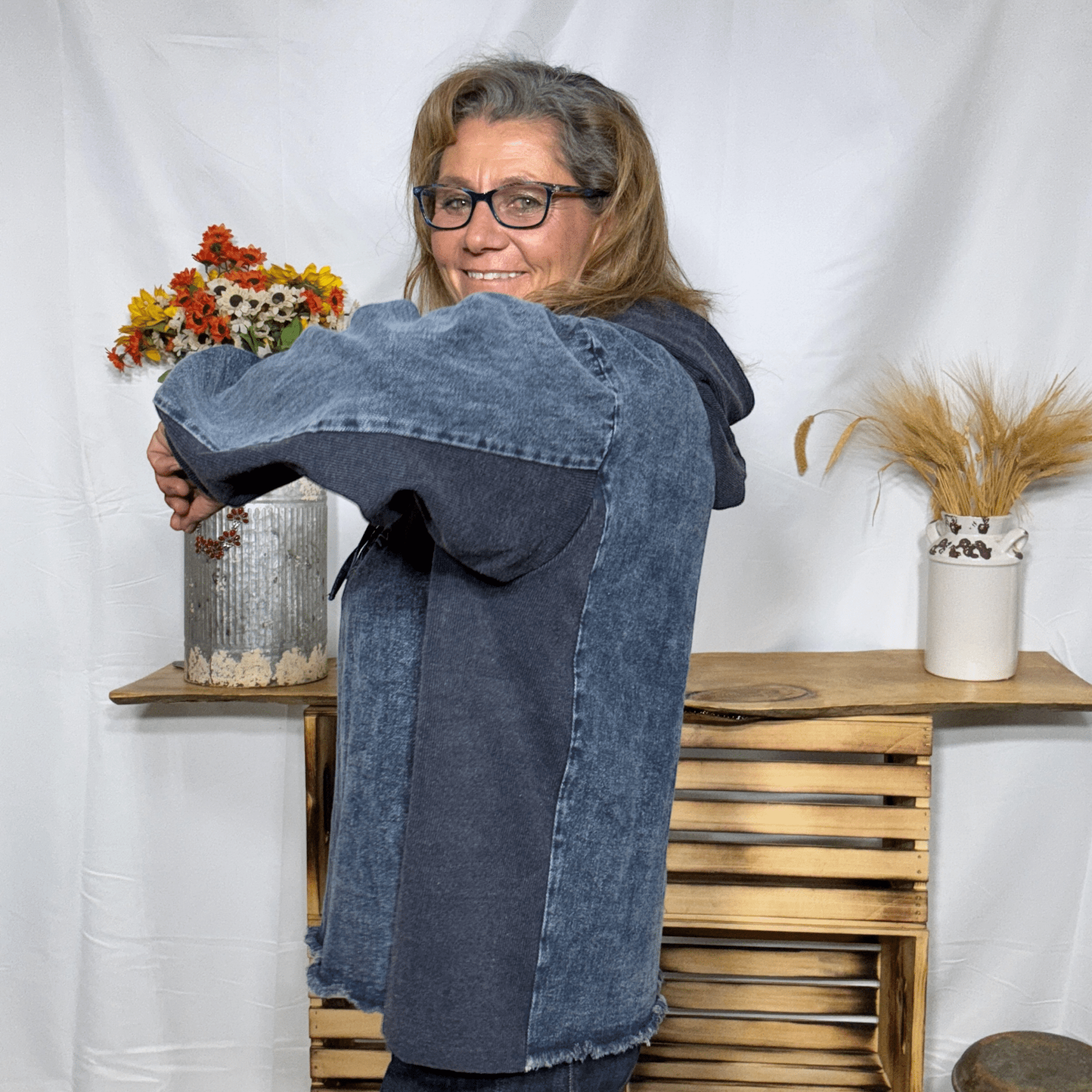 Urban Denim Hoodie 2.0 - Dirt Roads and Dreams Western Boutique