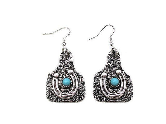 Western Horseshoe Cattle Tag Earring - Dirt Roads and Dreams Western Boutique