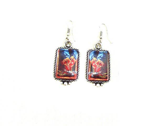 Western Portrait Dangle Earrings - Dirt Roads and Dreams Western Boutique