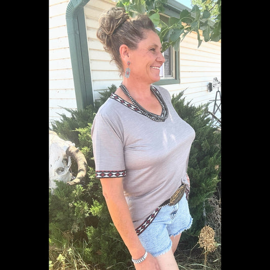 Whiskey River Short Sleeve Top - Dirt Roads and Dreams Western Boutique