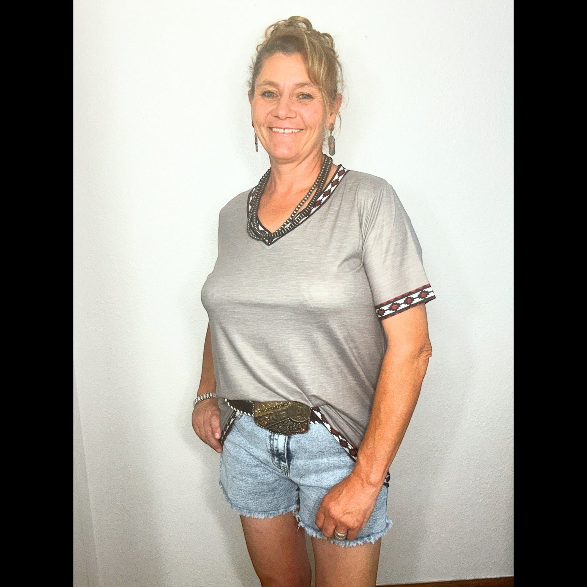 Whiskey River Short Sleeve Top - Dirt Roads and Dreams Western Boutique