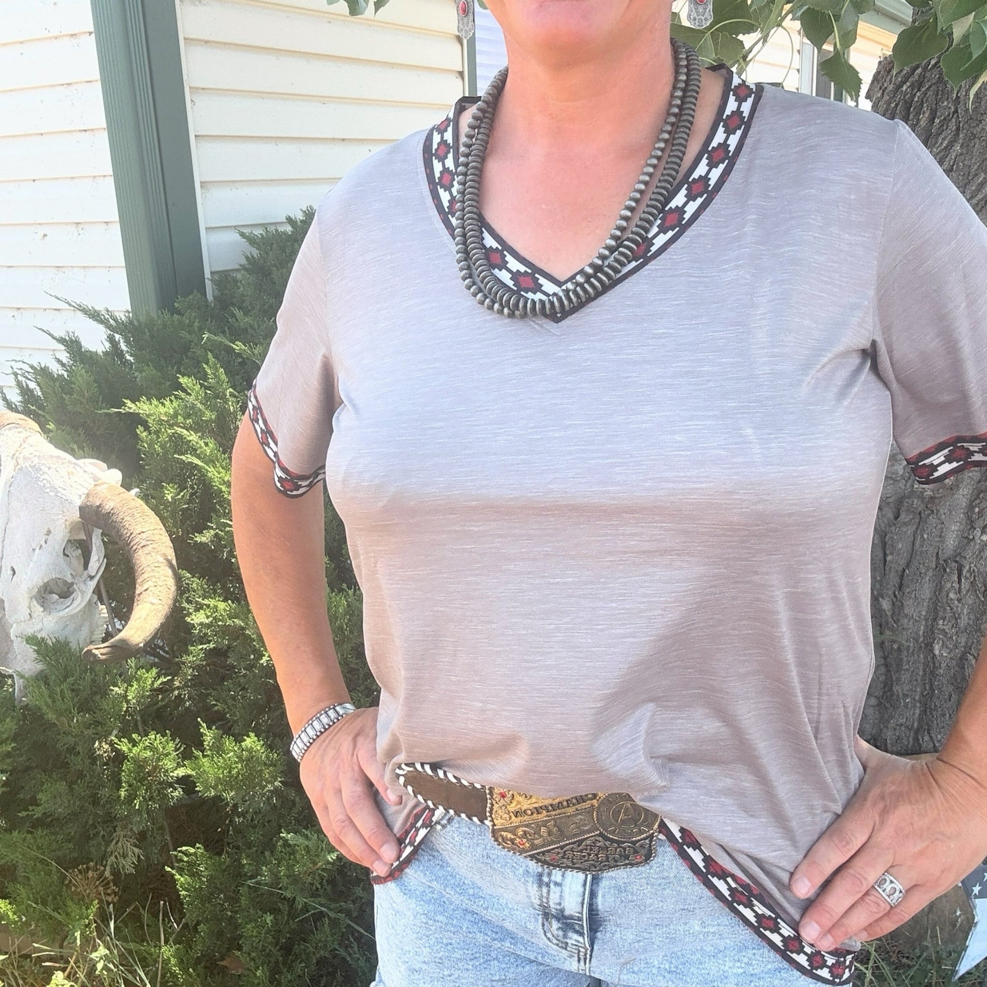 Whiskey River Short Sleeve Top - Dirt Roads and Dreams Western Boutique