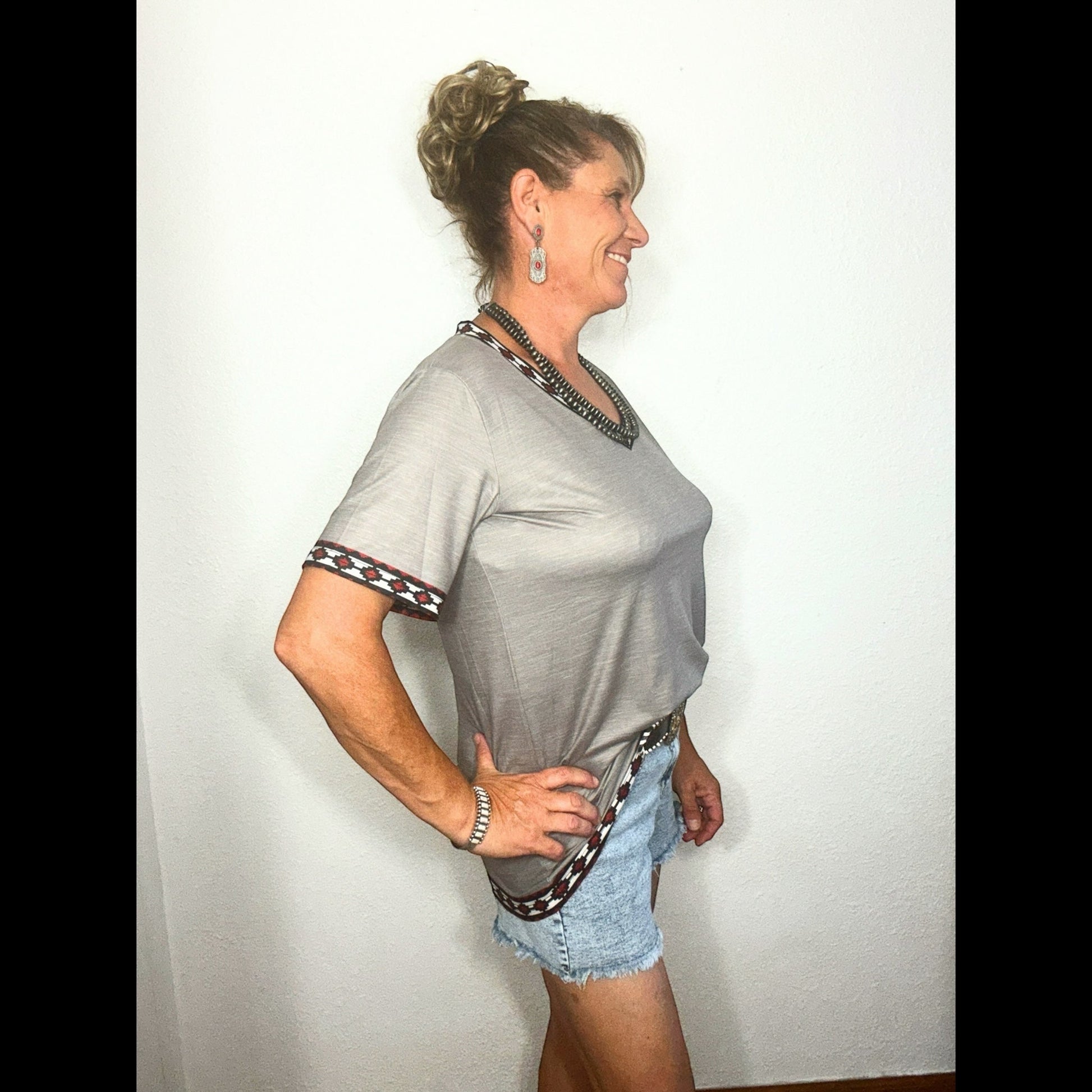 Whiskey River Short Sleeve Top - Dirt Roads and Dreams Western Boutique