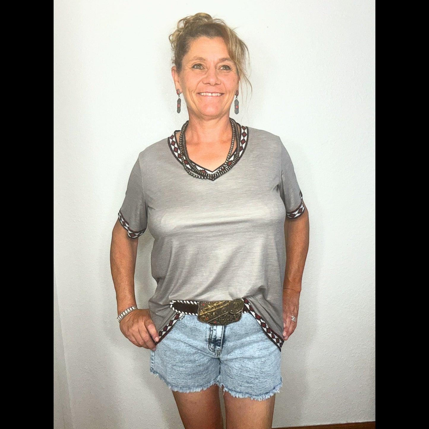 Whiskey River Short Sleeve Top - Dirt Roads and Dreams Western Boutique