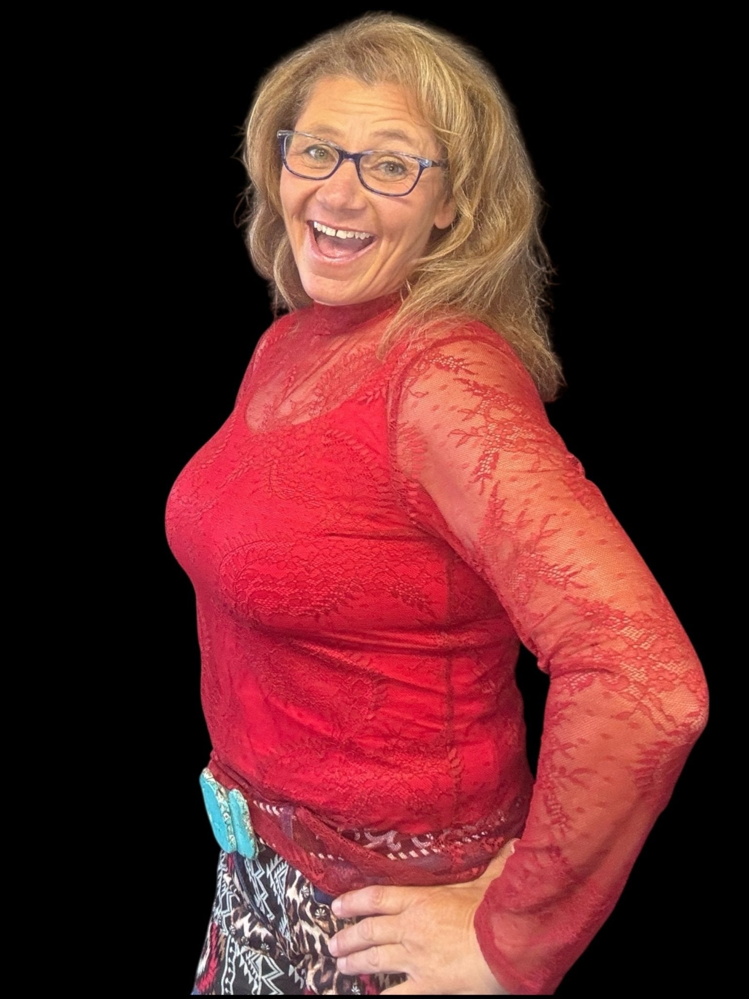 Write It in Red Lace Top - Dirt Roads and Dreams Western Boutique