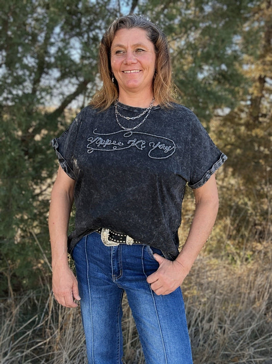 Yippee Ki Yay Rope Graphic Tee - Dirt Roads and Dreams Western Boutique